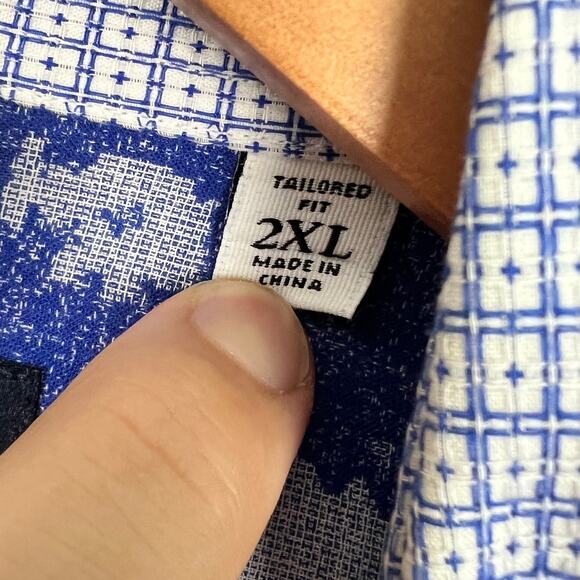 ROBERT GRAHAM Men's‎ 2XL Modern Americana Geometrical Tailored Fit Button Shirt - Picture 5 of 9